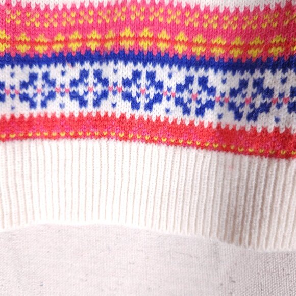 Talbots Fair Isle Nylon Lambswool Blend Knit Sweater Womens Medium Cottagecore - Picture 6 of 13
